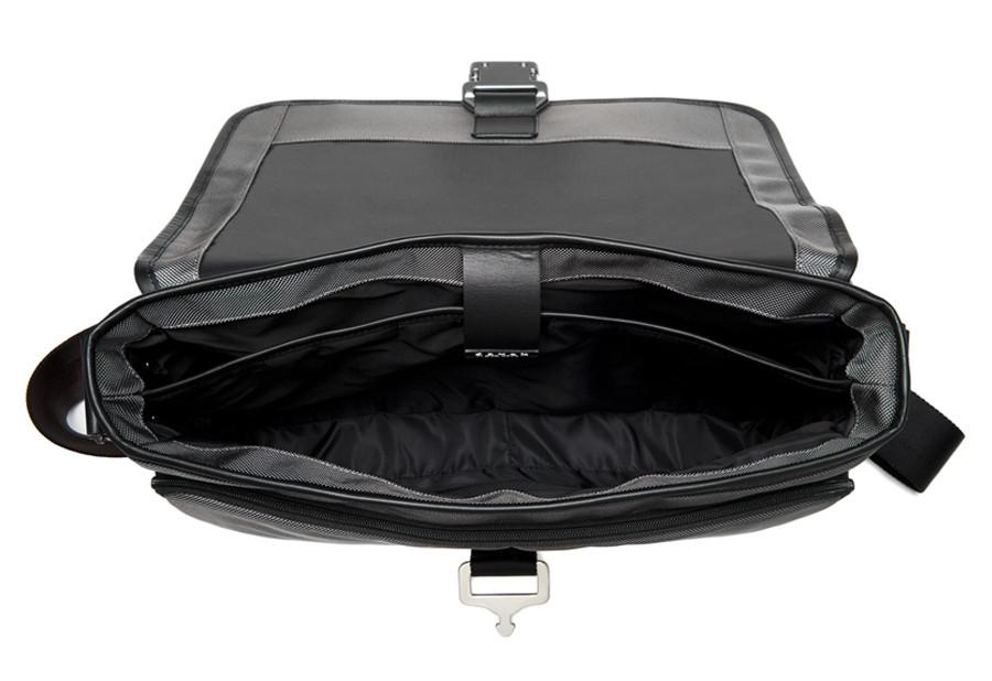 Messenger Bag Gray Nylon Inside