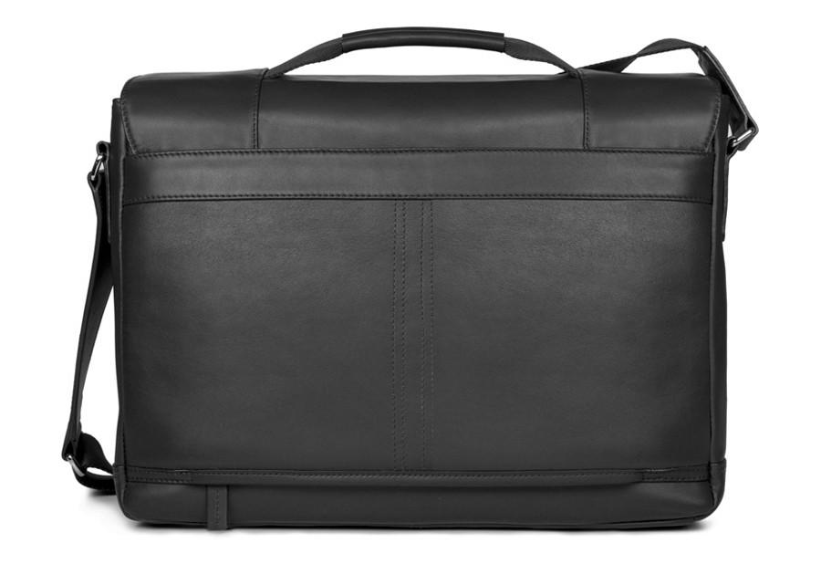 Messenger Bag Black Leather Back